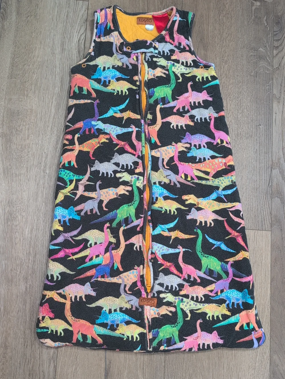 Kip & Co Sleep Sack Pajamas - Black with Multicolor Dinosaurs